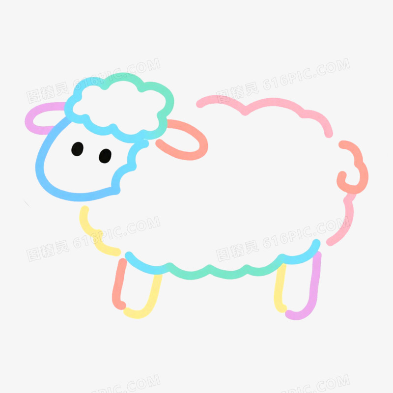 手绘插画简笔画边框免抠元素