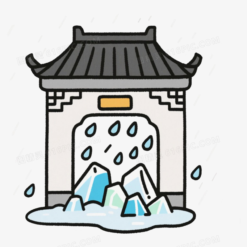 暴雨冰雹夏季自然灾害免抠元素