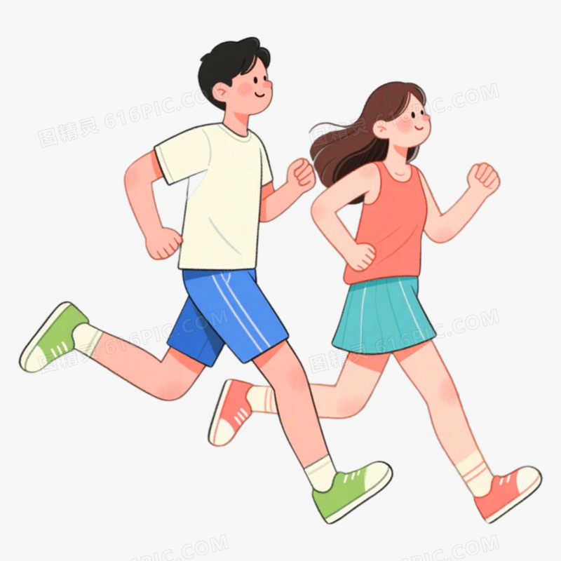 漫步跑步户外活动免抠元素