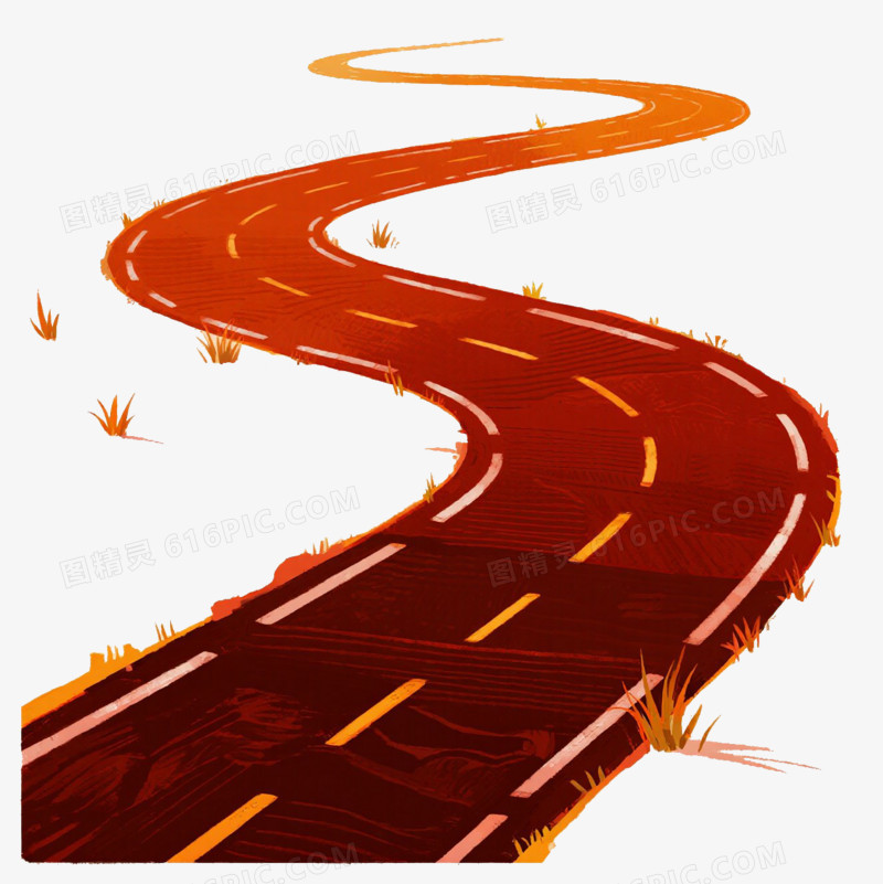 卡通高温发热发软的道路免抠元素