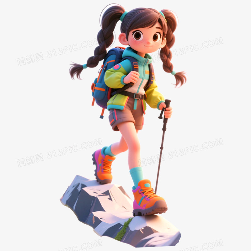 手绘插画户外运动滑雪免抠元素