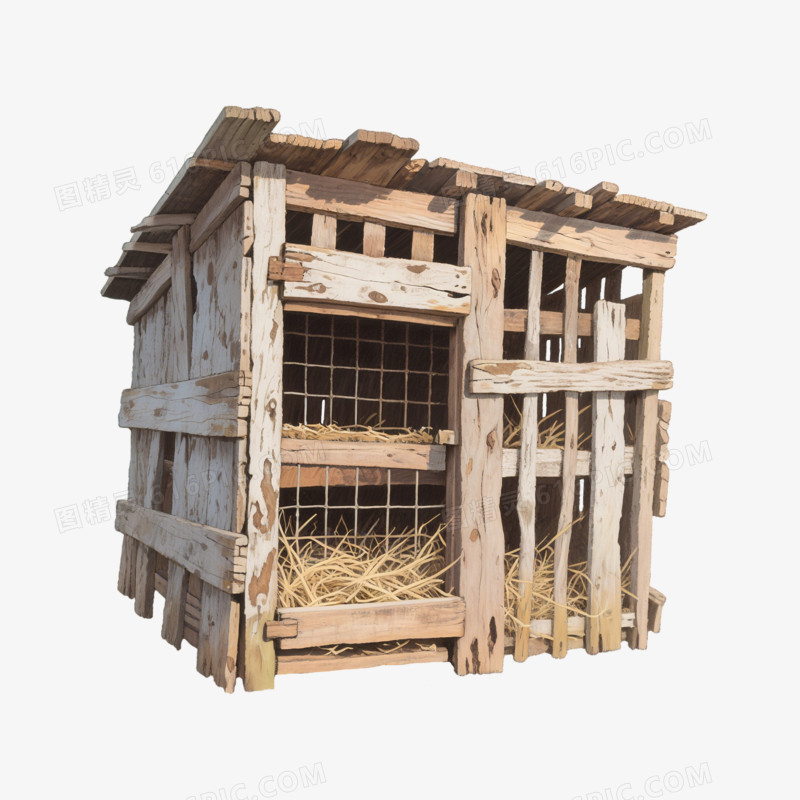 实拍风一只鸡笼免抠元素