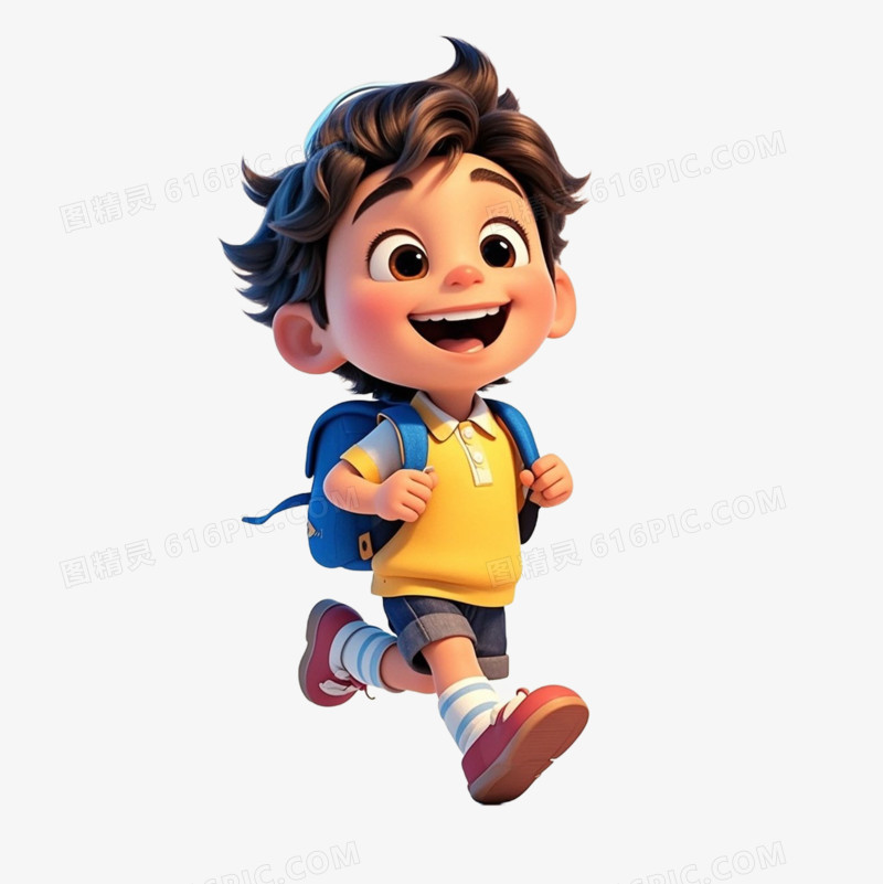 彩色卡通开学季小孩子免抠元素