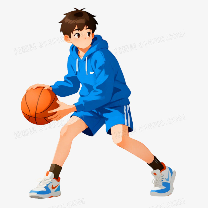 插画风格运动会篮球免抠元素