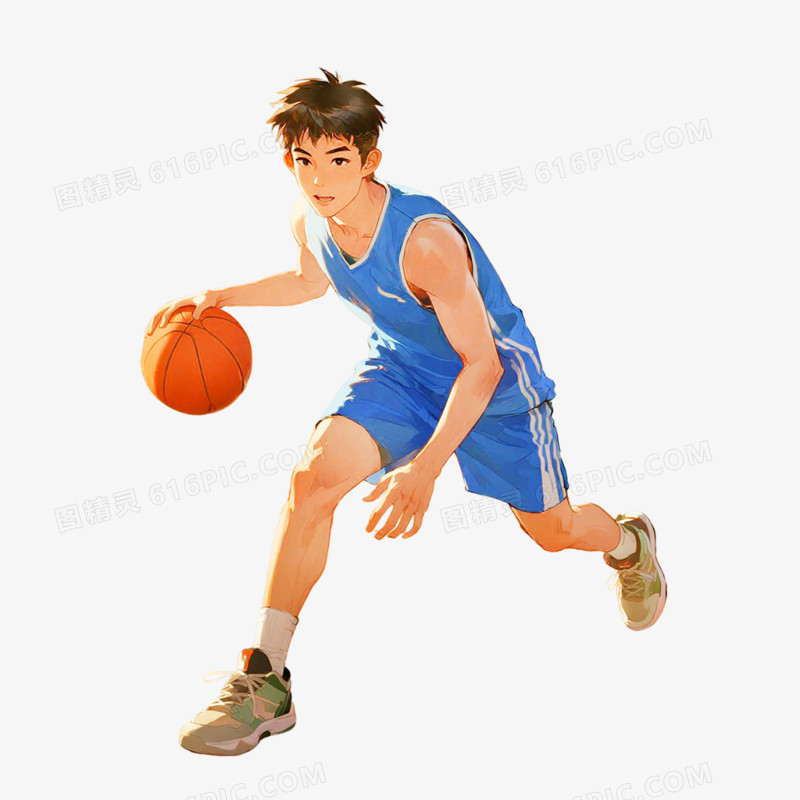 插画风格运动会篮球免抠元素