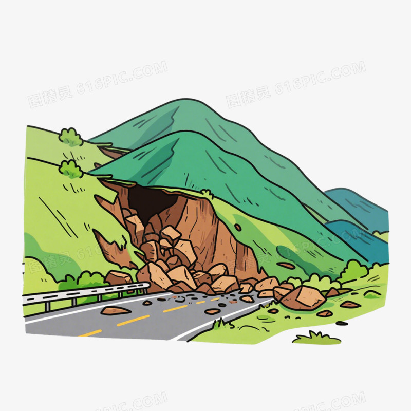 手绘卡通风格夏季自然灾害免抠元素