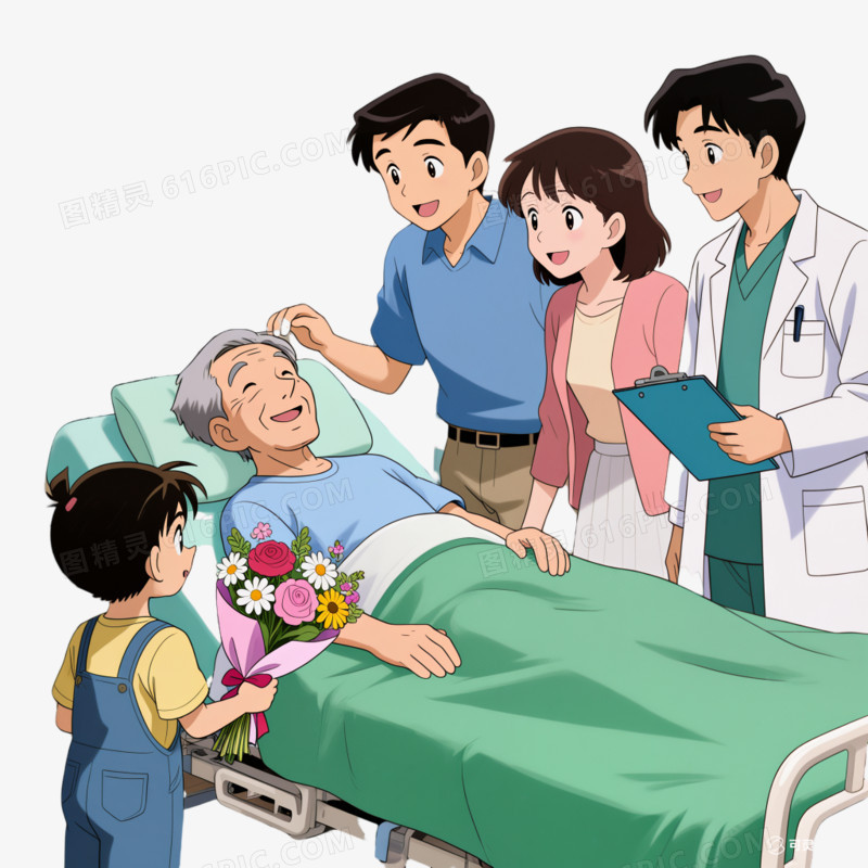 医院探望病人免抠元素