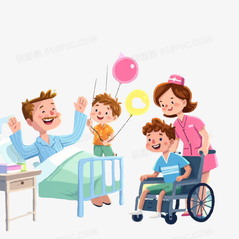 医院探望病人免抠元素