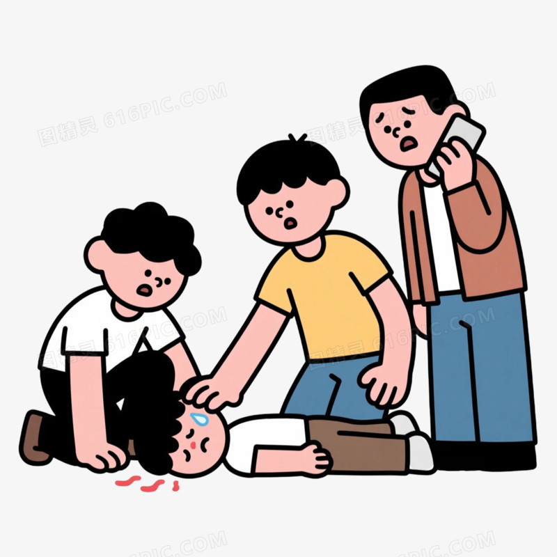 中暑倒地的人夏季防中暑免抠元素