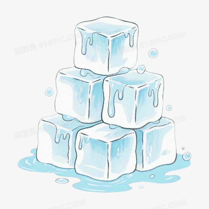 融化的冰块夏季食物免抠元素