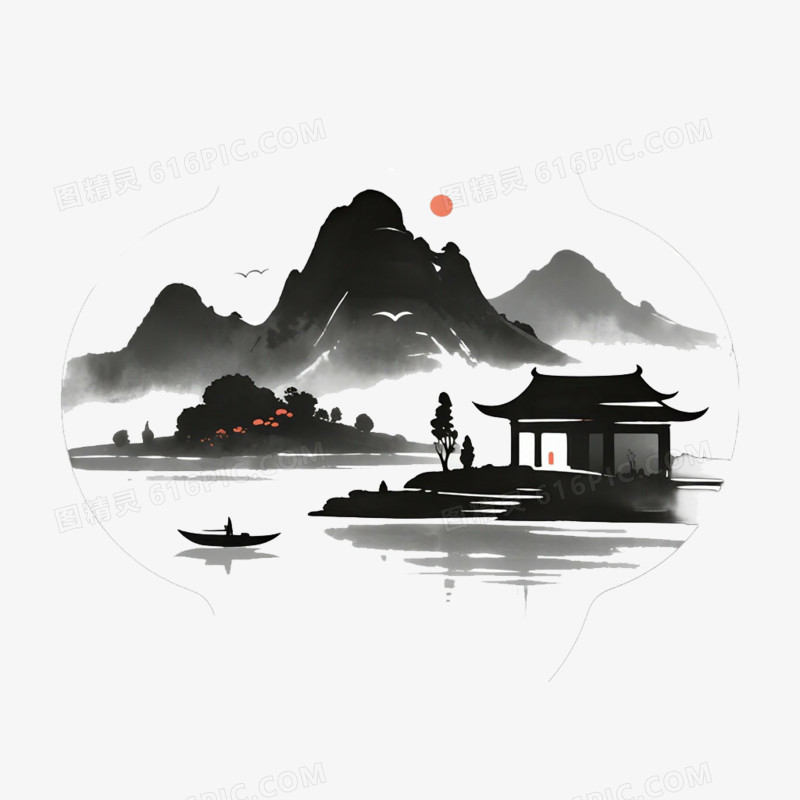 简笔古风免抠小元素