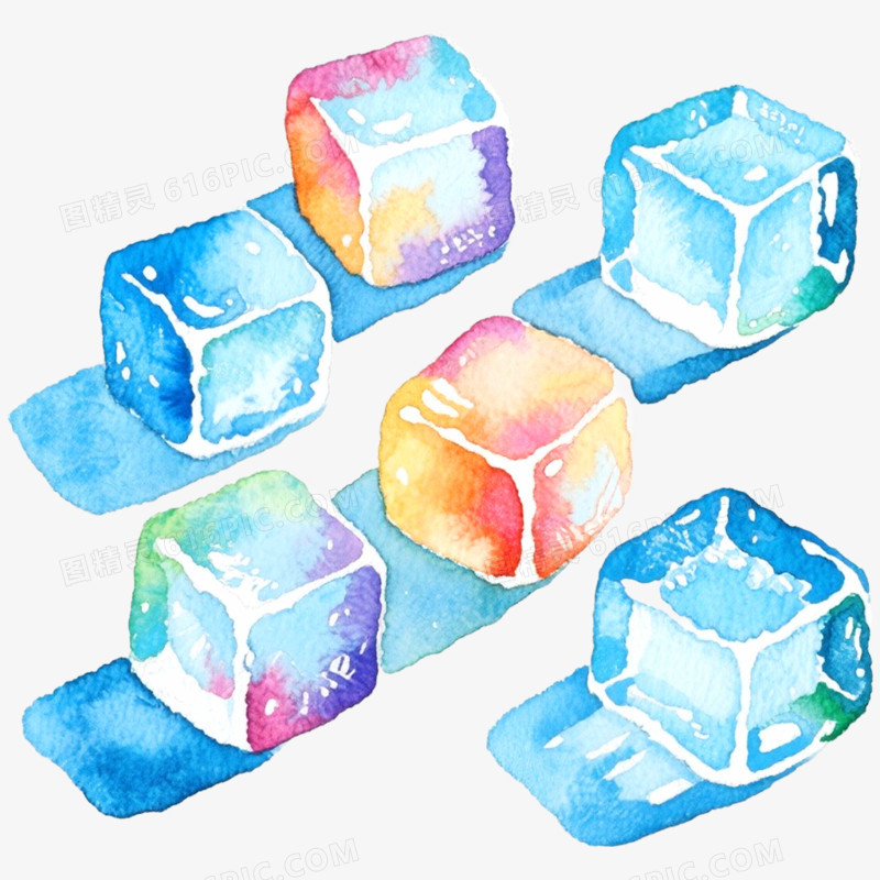 手绘插画冰块免抠元素