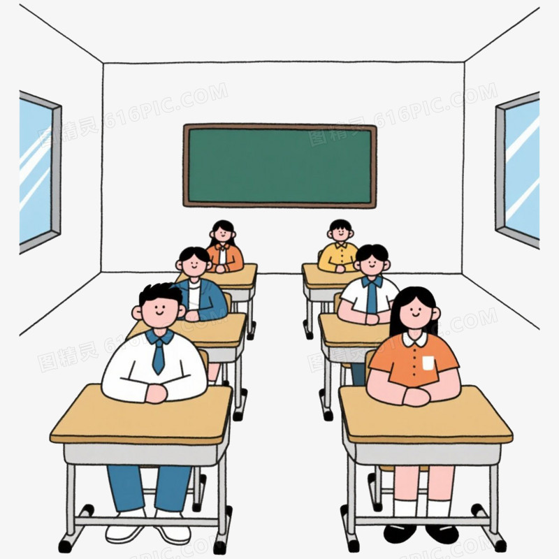 准备考试学校教室免抠元素