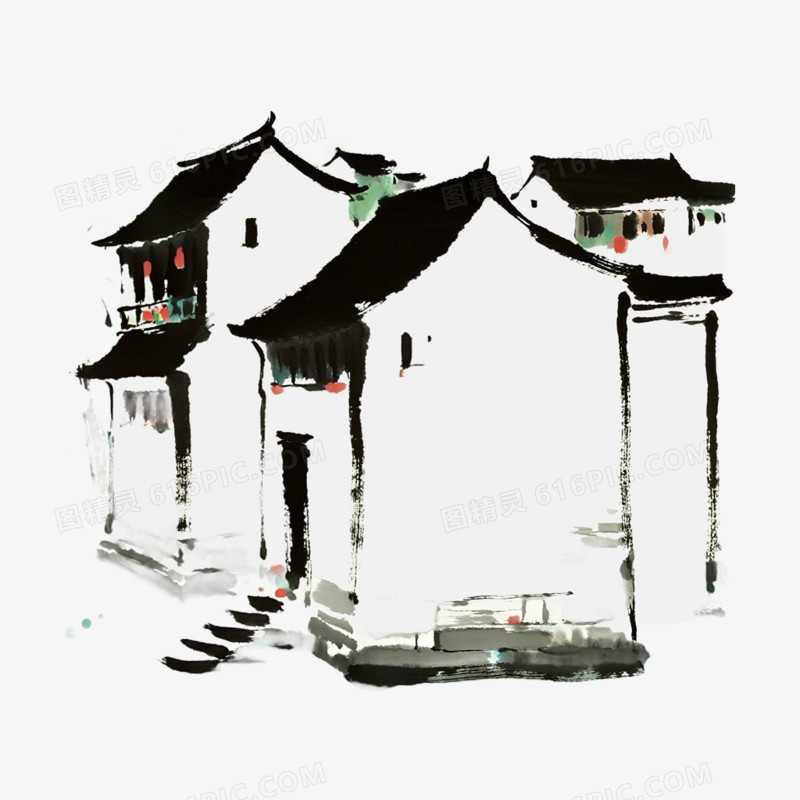 简笔古风免抠小元素