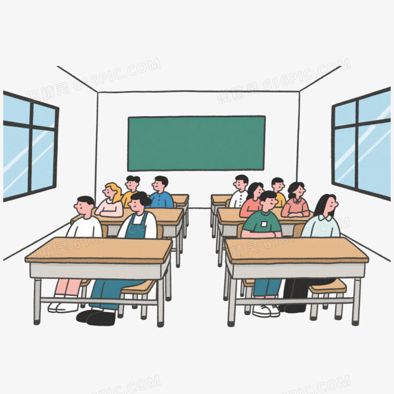 上课学校教室免抠元素
