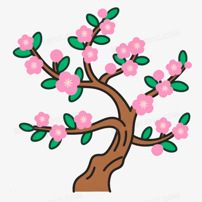 梅花树果树树木免抠元素