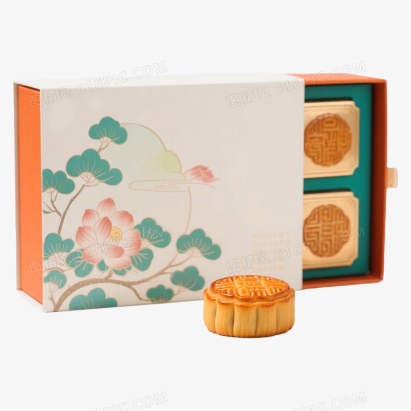 6只装月饼中秋节食物特色礼盒免抠元素