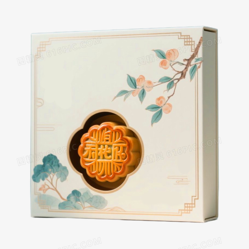 高级感月饼gift中秋节食物特色礼盒免抠元素