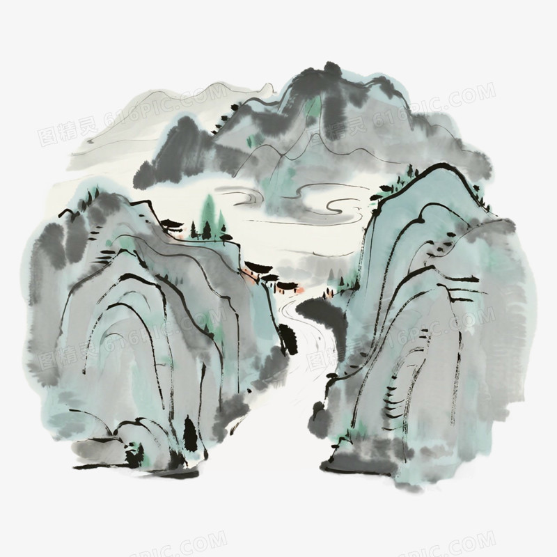 简笔古风免抠小元素