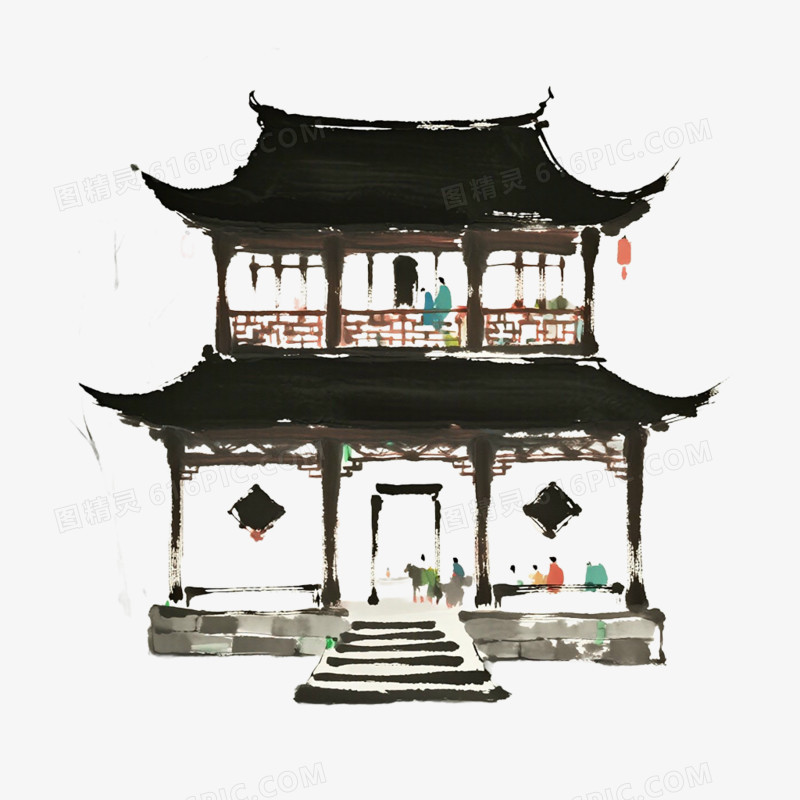 简笔古风免抠小元素