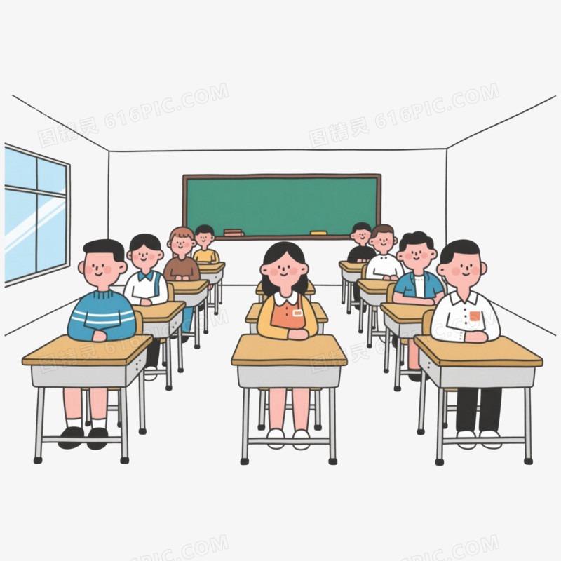 单独座位学校教室免抠元素