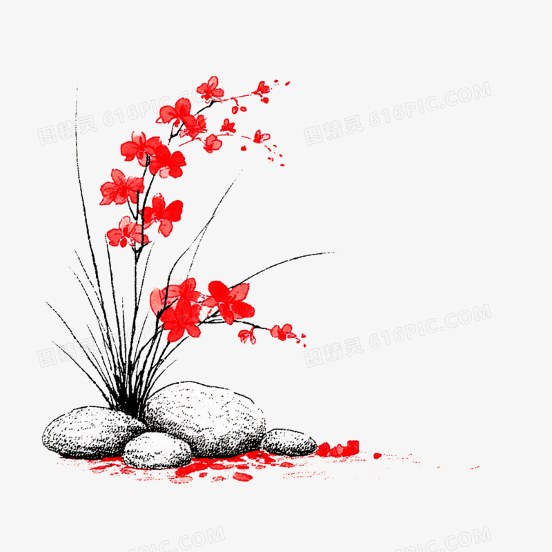 手绘卡古风简笔画植物免抠元素