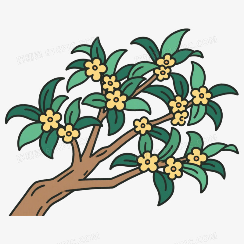 桂花树果树树木免抠元素