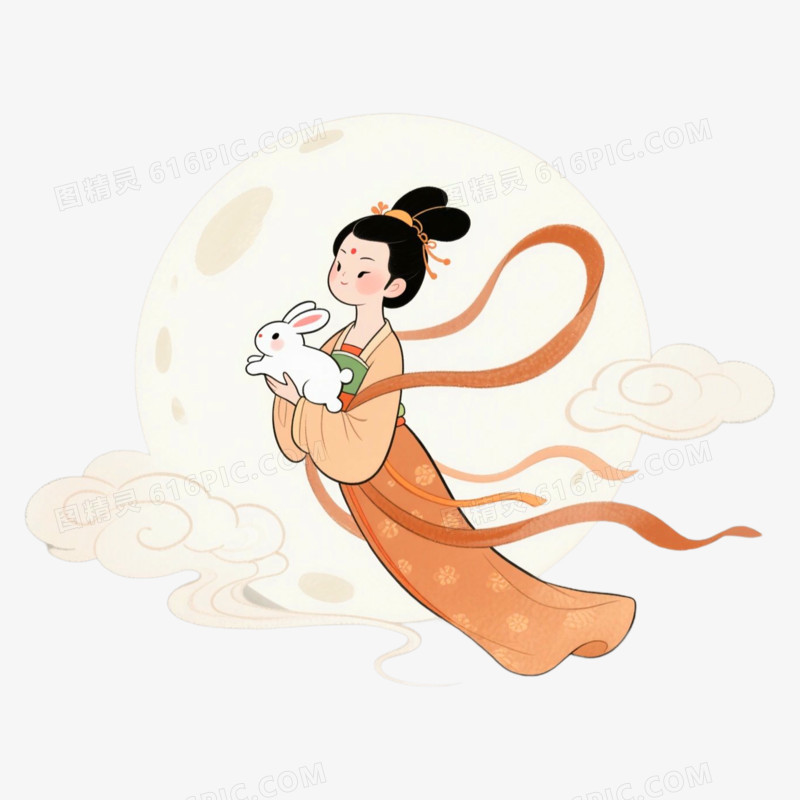 兔子嫦娥奔月免抠元素