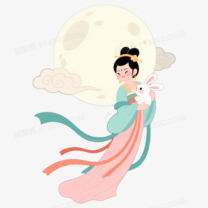月球嫦娥奔月免抠元素