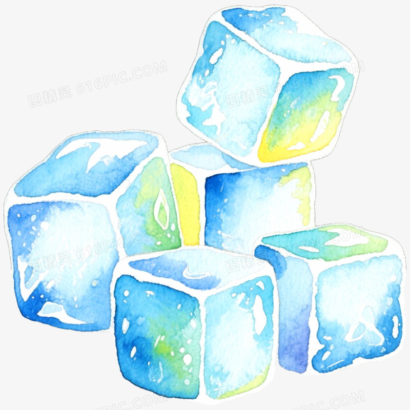 手绘插画冰块免抠元素