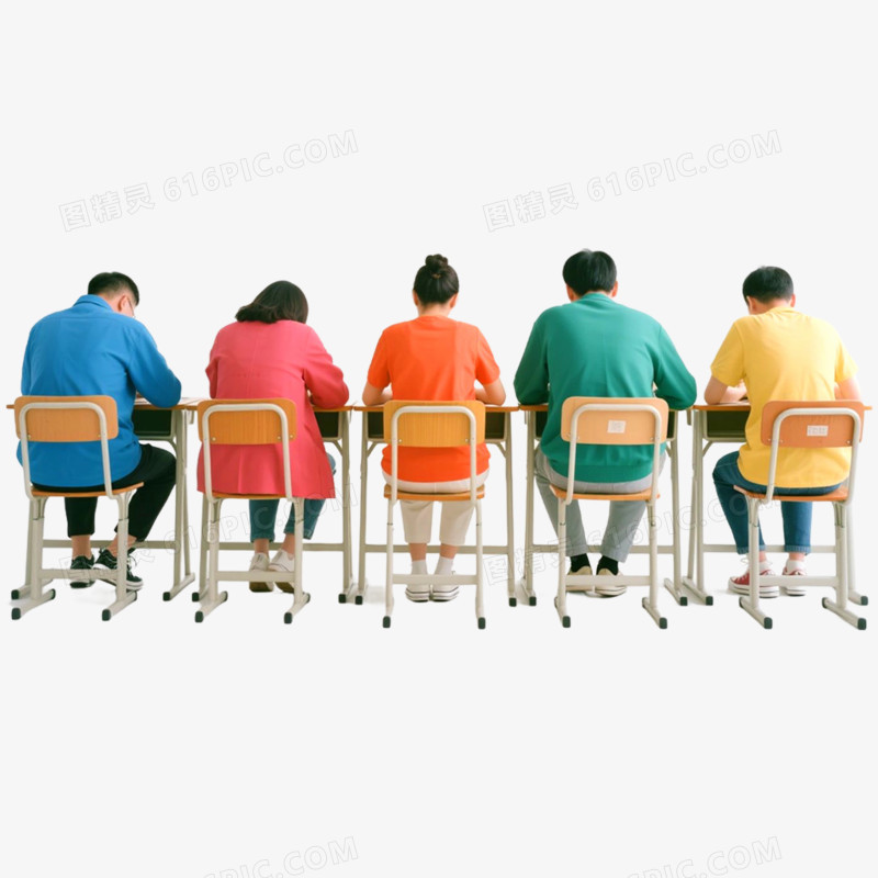 摄影实拍学生教室学习免抠元素