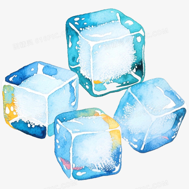 手绘插画冰块免抠元素