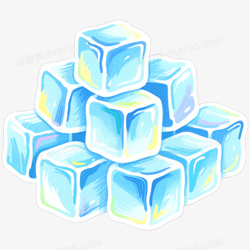 手绘插画冰块免抠元素