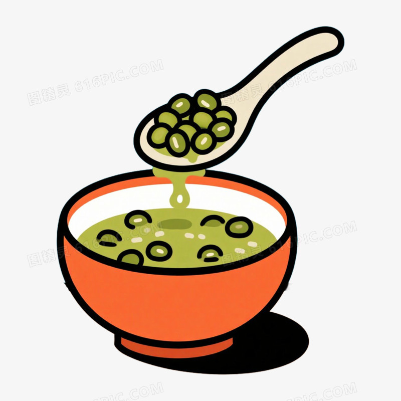 清热解暑绿豆汤免抠小元素