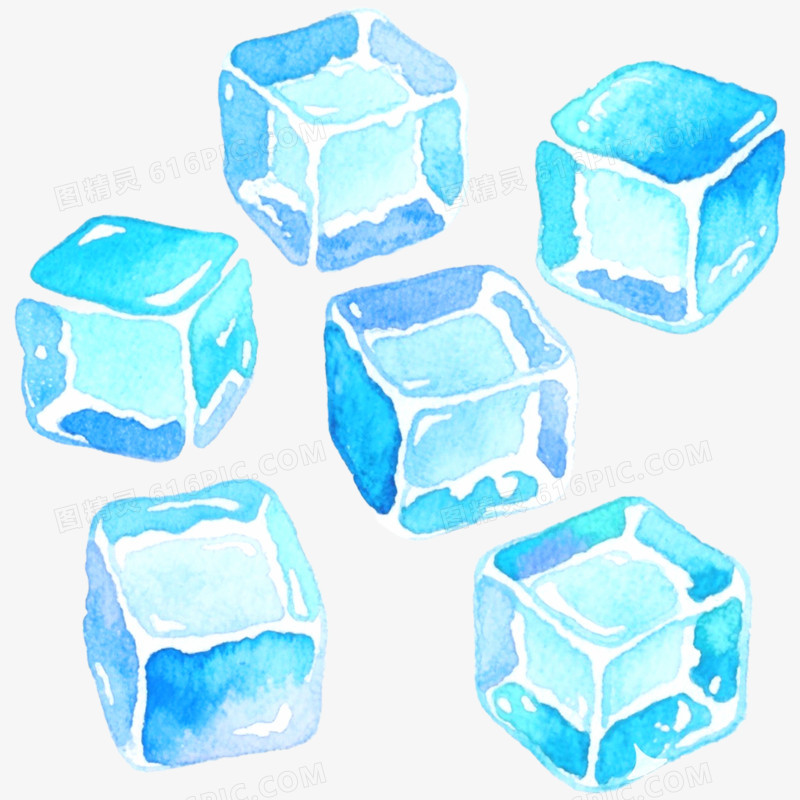 手绘插画冰块免抠元素