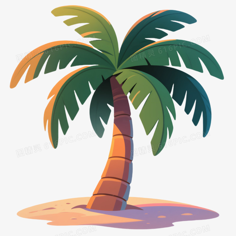 各类树的卡通画免抠元素