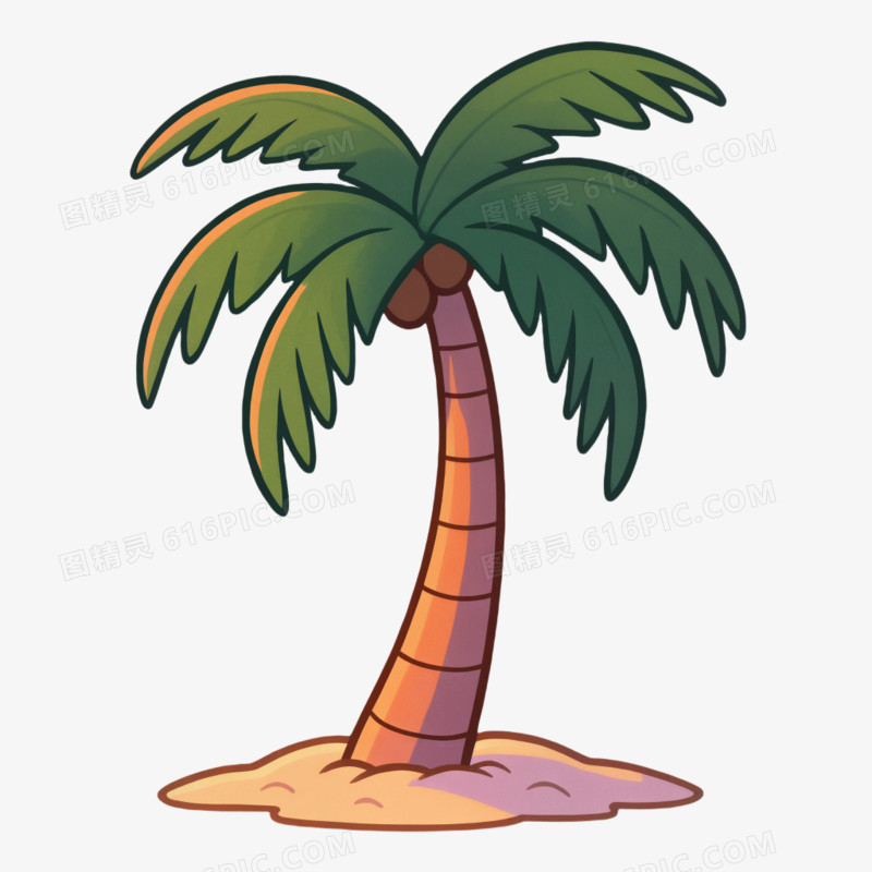 各类树的卡通画免抠元素