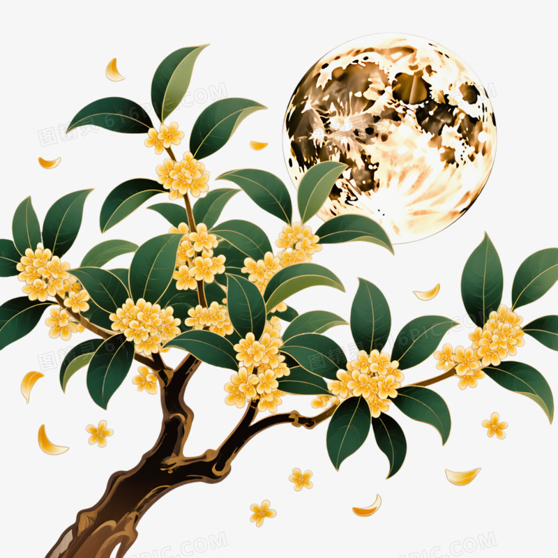 中秋节桂花树免抠元素