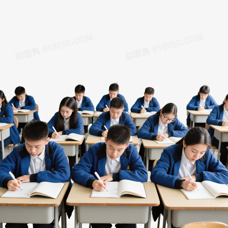 高中教室实景图片免抠元素
