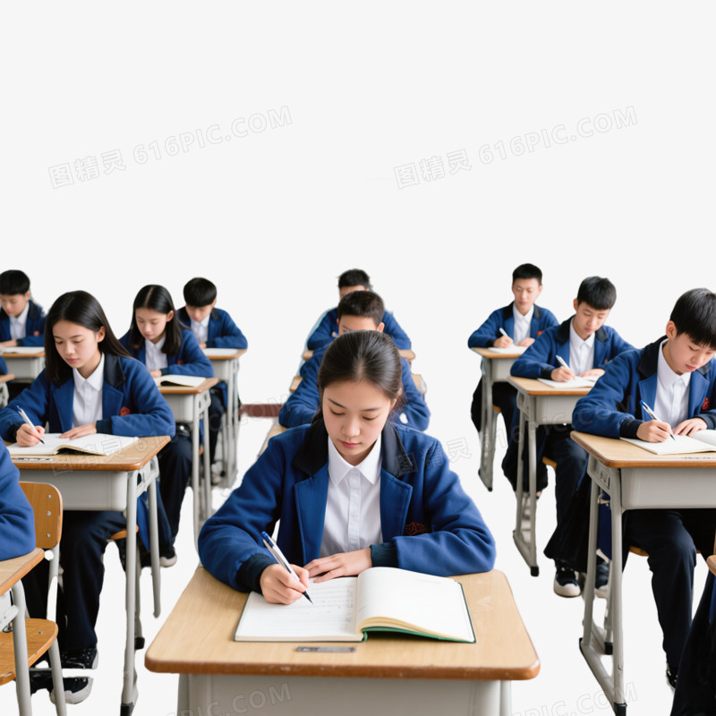 高中教室实景图片免抠元素