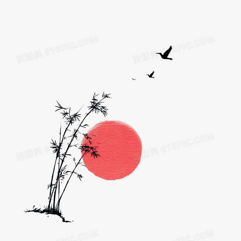 手绘卡古风简笔画竹子免抠元素