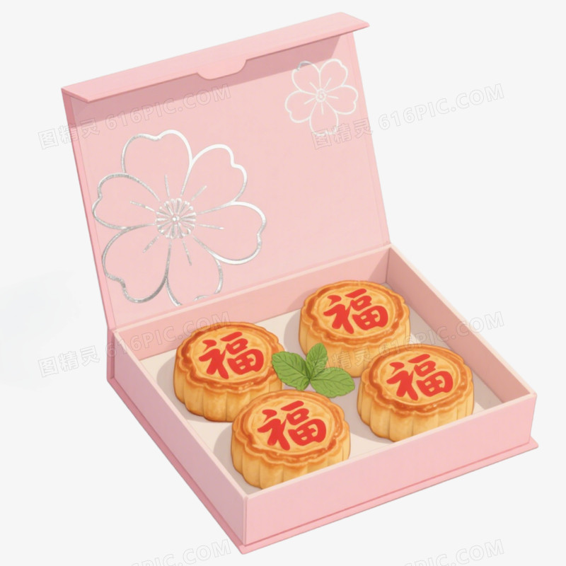 卡通手绘风格月饼礼盒免抠元素