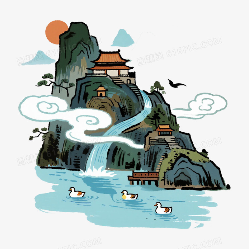 古风建筑小元素免抠元素