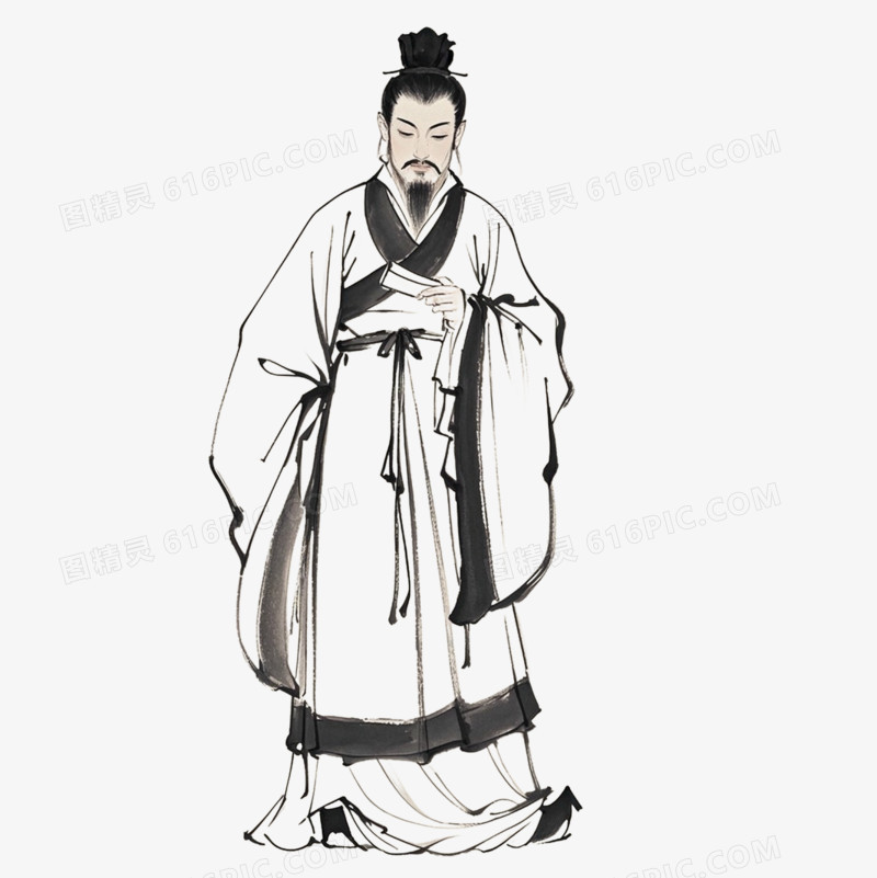 中国风古典意境简笔画免抠元素