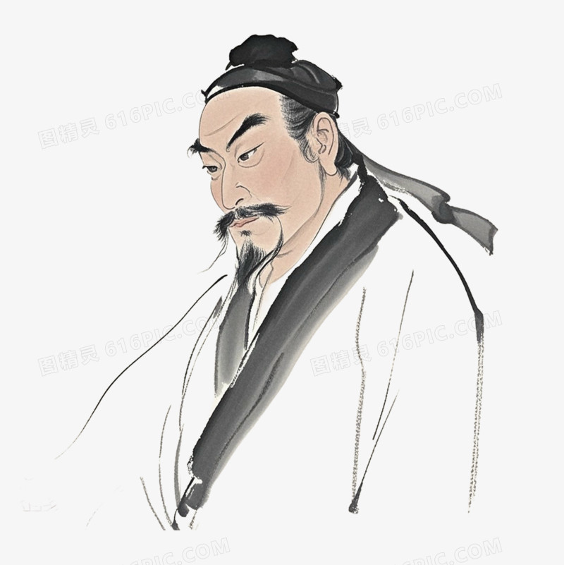 中国风古典意境简笔画免抠元素