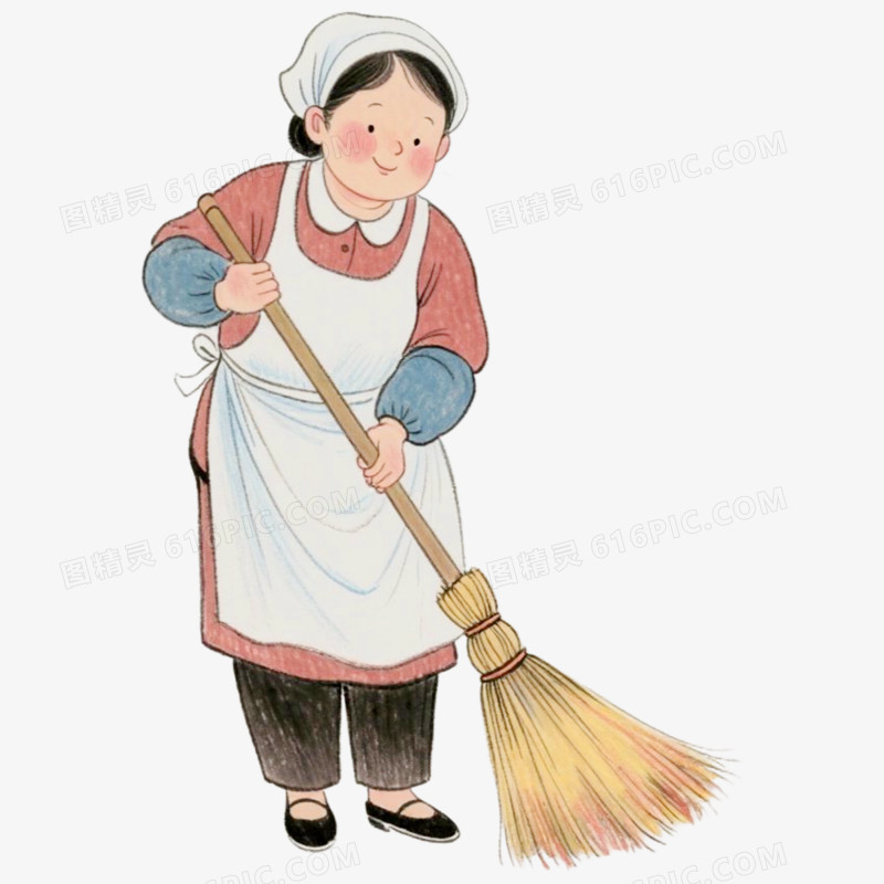 阿姨扫地保洁清洁家政免抠元素