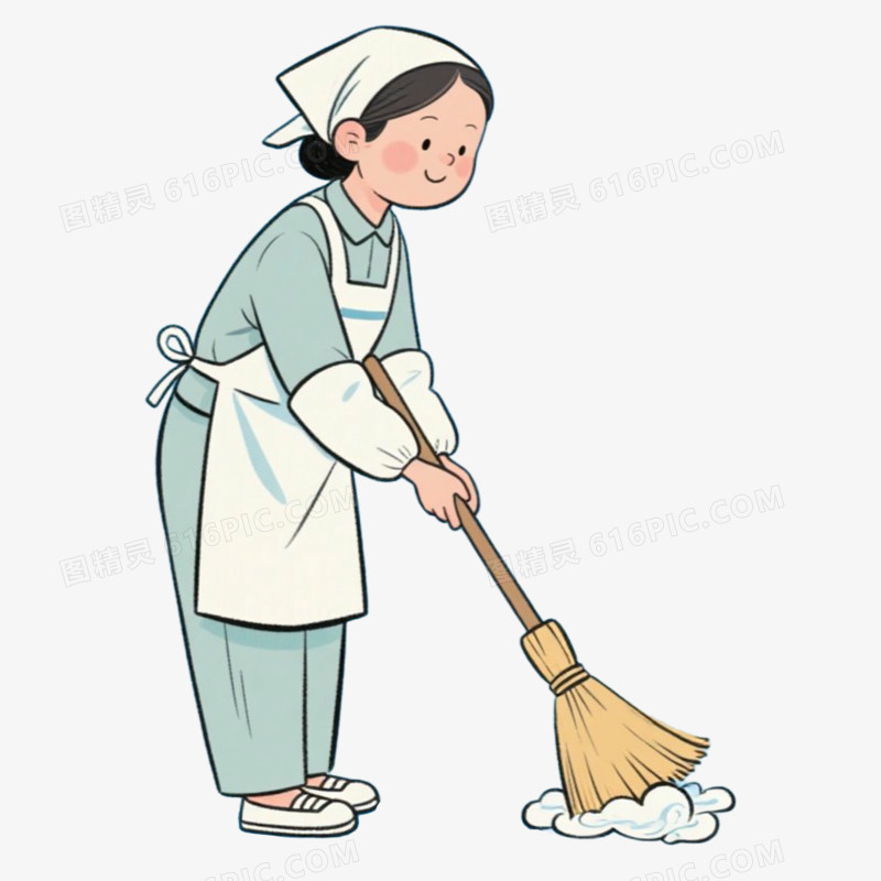 女子保洁清洁家政免抠元素