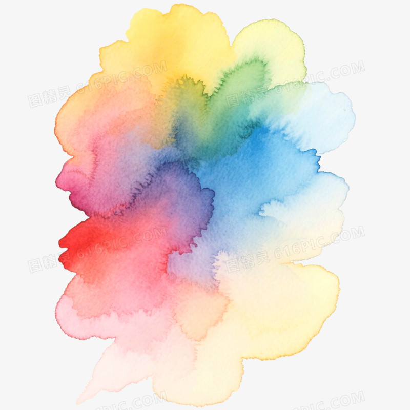 手绘插画水彩喷溅装饰图案免抠元素