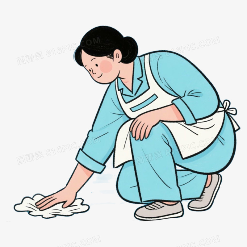 擦地板保洁清洁家政免抠元素