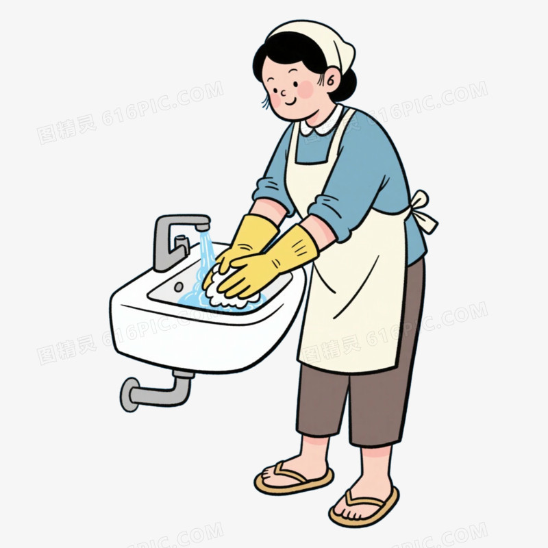 清洗抹布保洁清洁家政免抠元素
